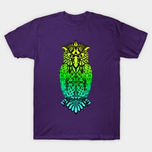 neon glitch owl ecopop T-Shirt